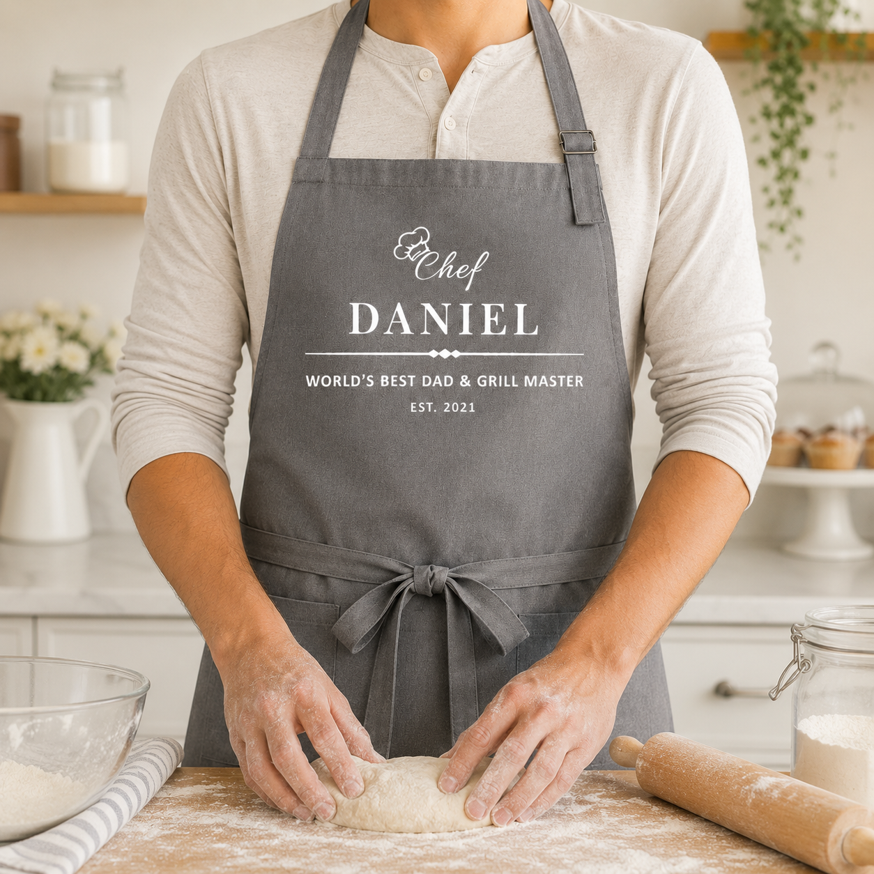 Custom Best Dad Chef Apron, Personalized Apron For Dad, Gifts For Dad - TOM99