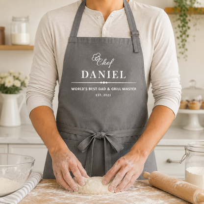 Custom Best Dad Chef Apron, Personalized Apron For Dad, Gifts For Dad - TOM99