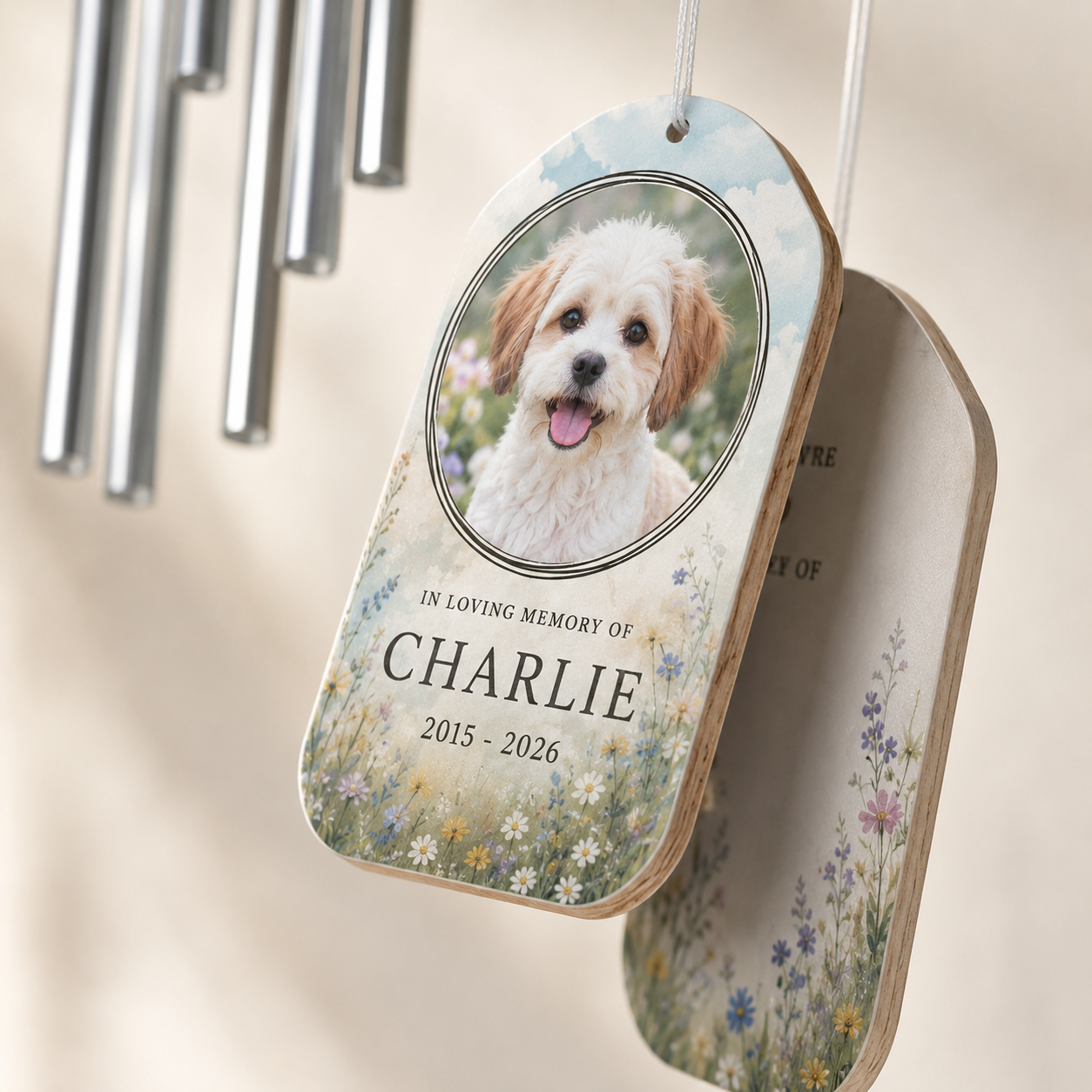 Custom Photo Dog In Loving Memory Wind Chime | Personalized Dog Lovers Gifts | Gift For Dog Lovers TOM99