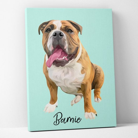 Custom Dog Photo Portrait Watercolor Wall Art Canvas | Gift For Dog Lovers