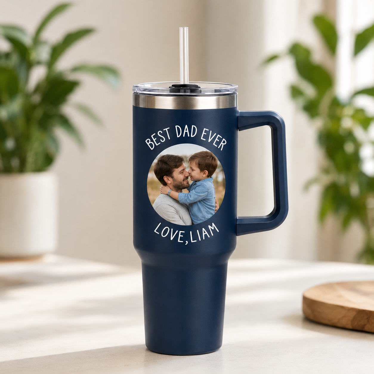 Custom Photo Dad 40oz Tumbler, Personalized Dad Tumbler, Father’s Day Gift TOM99