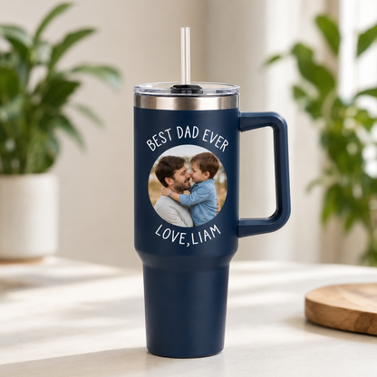 Custom Photo Dad 40oz Tumbler, Personalized Dad Tumbler, Father’s Day Gift TOM99