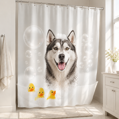 Custom Photo Dog Shower Curtain | Gift For Dog Lovers