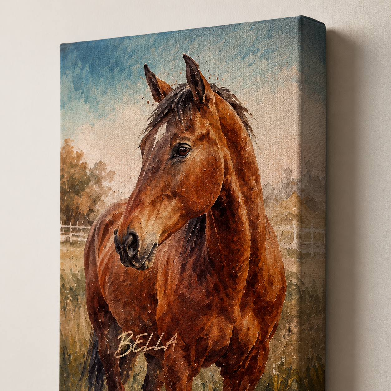 Custom Photo Pure Horse Wall Art Canvas | Personalized Horse Photo Canvas | Gift For Horse Lovers TOM99