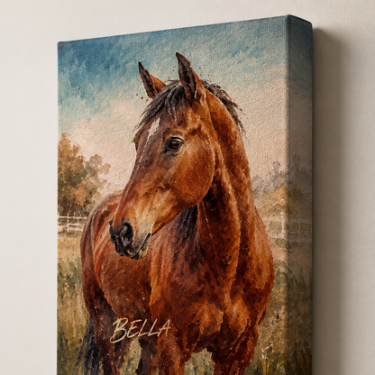 Custom Photo Pure Horse Wall Art Canvas | Personalized Horse Photo Canvas | Gift For Horse Lovers TOM99