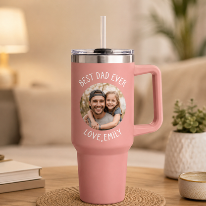 Custom Photo Dad 40oz Tumbler, Personalized Dad Tumbler, Father’s Day Gift TOM99