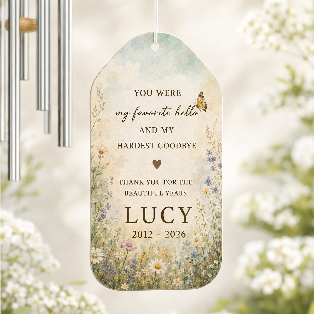 Custom Photo Dog In Loving Memory Wind Chime | Personalized Dog Lovers Gifts | Gift For Dog Lovers TOM99