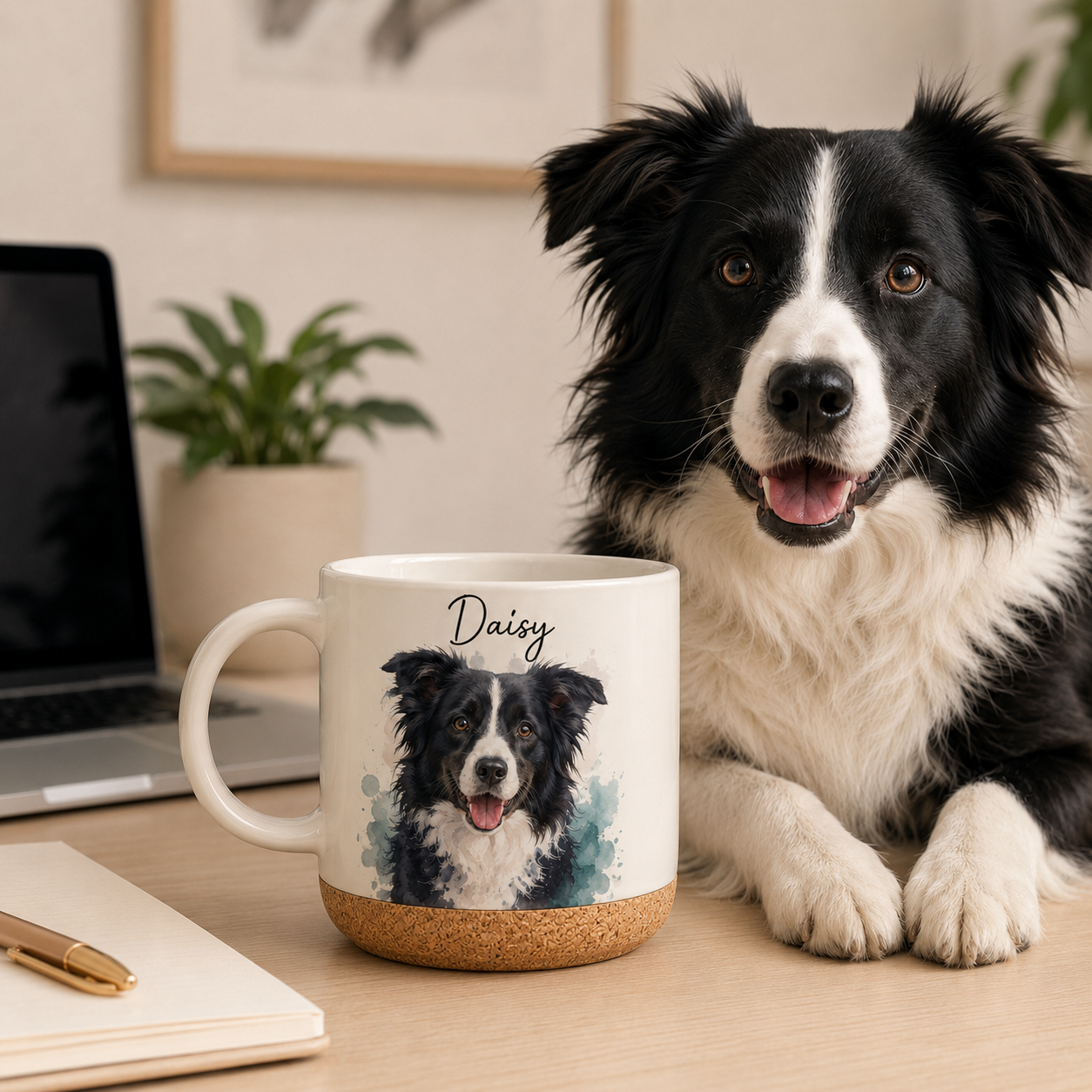 Custom Photo My Dog 12oz Cork Mug | Gift For Dog Lovers | Pet Lover Gifts TOM99