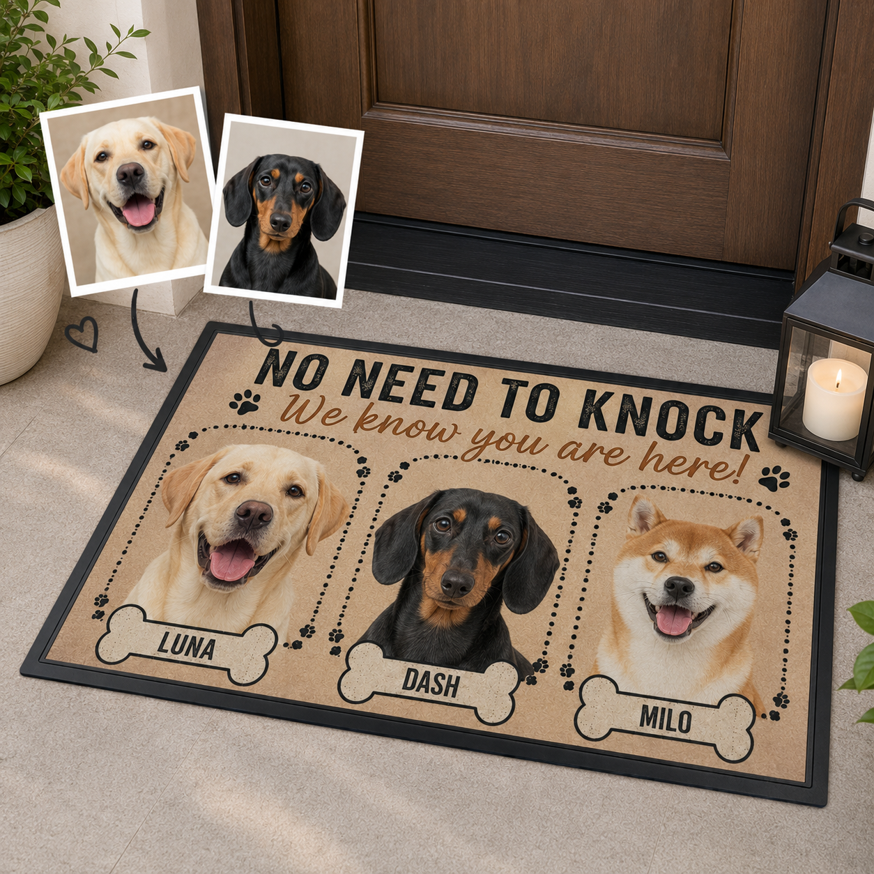 Custom Photo Dog Doormat | Photo Pet Doormat | Gift For Dog Lovers