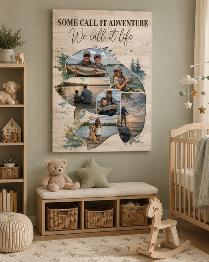 Custom Photo Dad Fishing Canvas Wall Art - Custom Gift For Dad TOM99