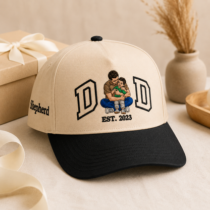 Custom Photo Dad Embroidered Hat, Personalized Cap, Custom Portrait Dad Hat, Father’s Day Gift TOM99