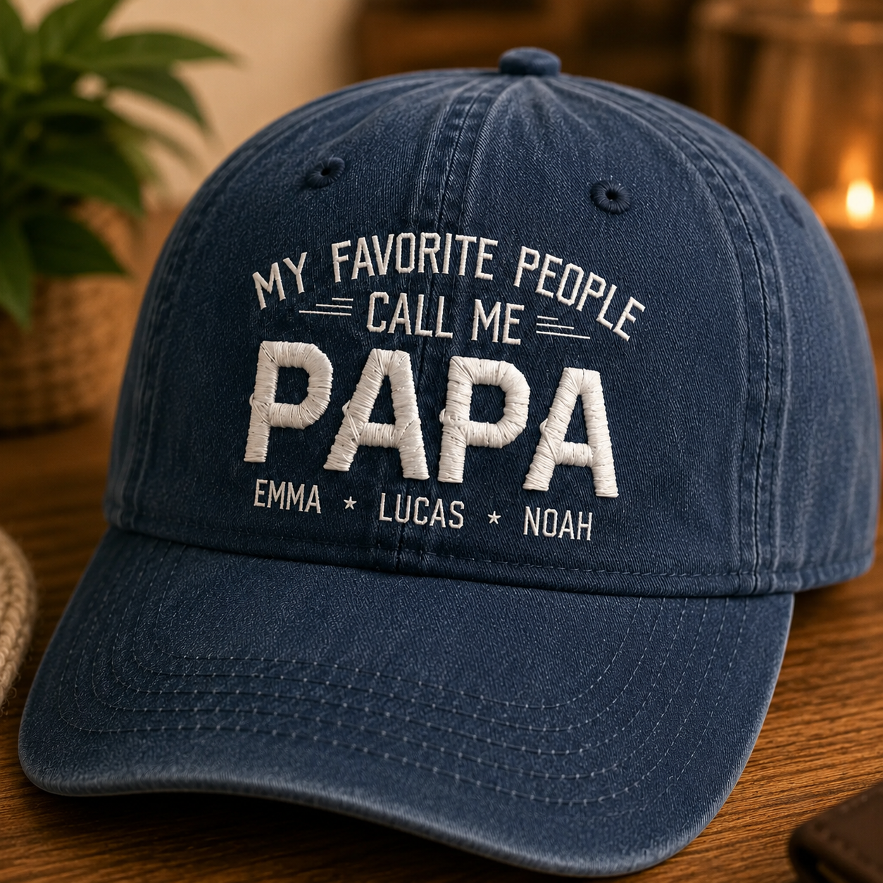 Custom Photo Call Me Papa Dad Embroidered Hat, Personalized Cap, Custom Portrait Dad Hat, Father’s Day Gift TOM99
