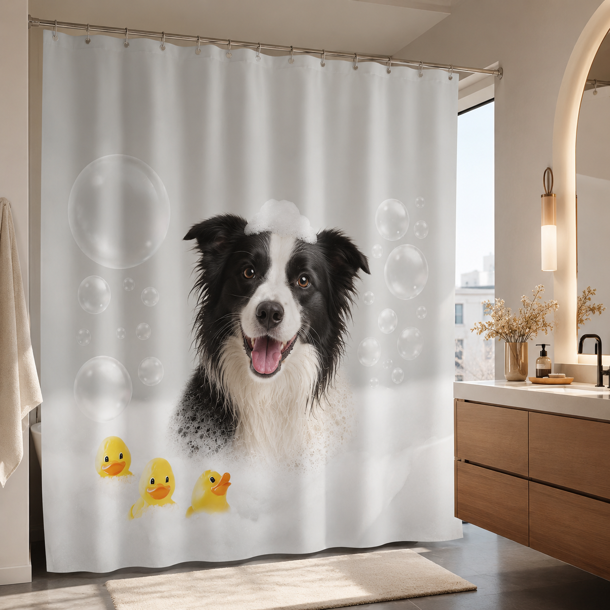 Custom Photo Dog Shower Curtain | Gift For Dog Lovers