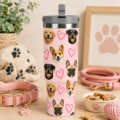 Custom Photo Love Dog 30oz Tumbler | Gift For Dog Lovers | Pet Lover Gifts TOM99