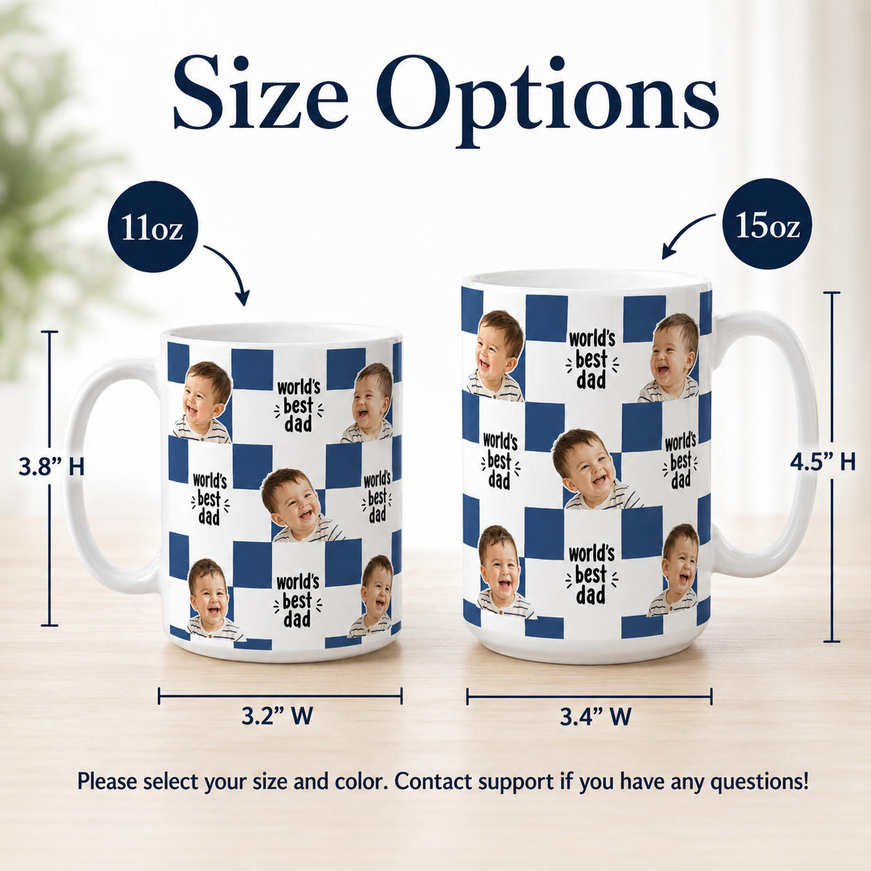 Custom Photo World's Best Dad Mug, Personalized Mug Mug For Husband Dad Grandfather TOM99