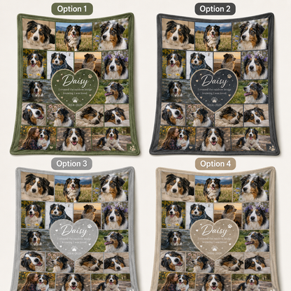 Custom Photo Dog Memorial Blanket | Personalized Dog Lovers Gifts | Gift For Dog Lovers TOM99