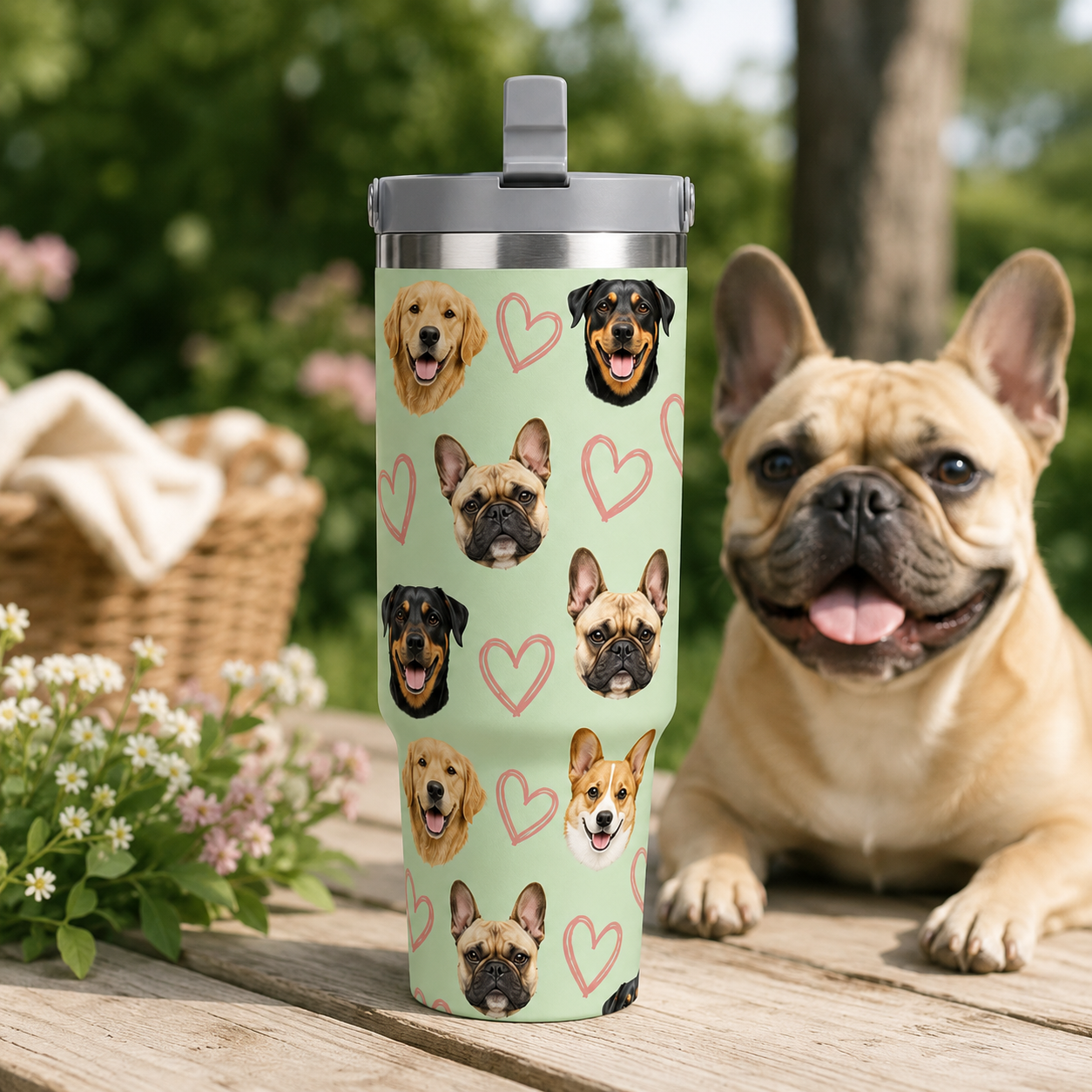 Custom Photo Love Dog 30oz Tumbler | Gift For Dog Lovers | Pet Lover Gifts TOM99
