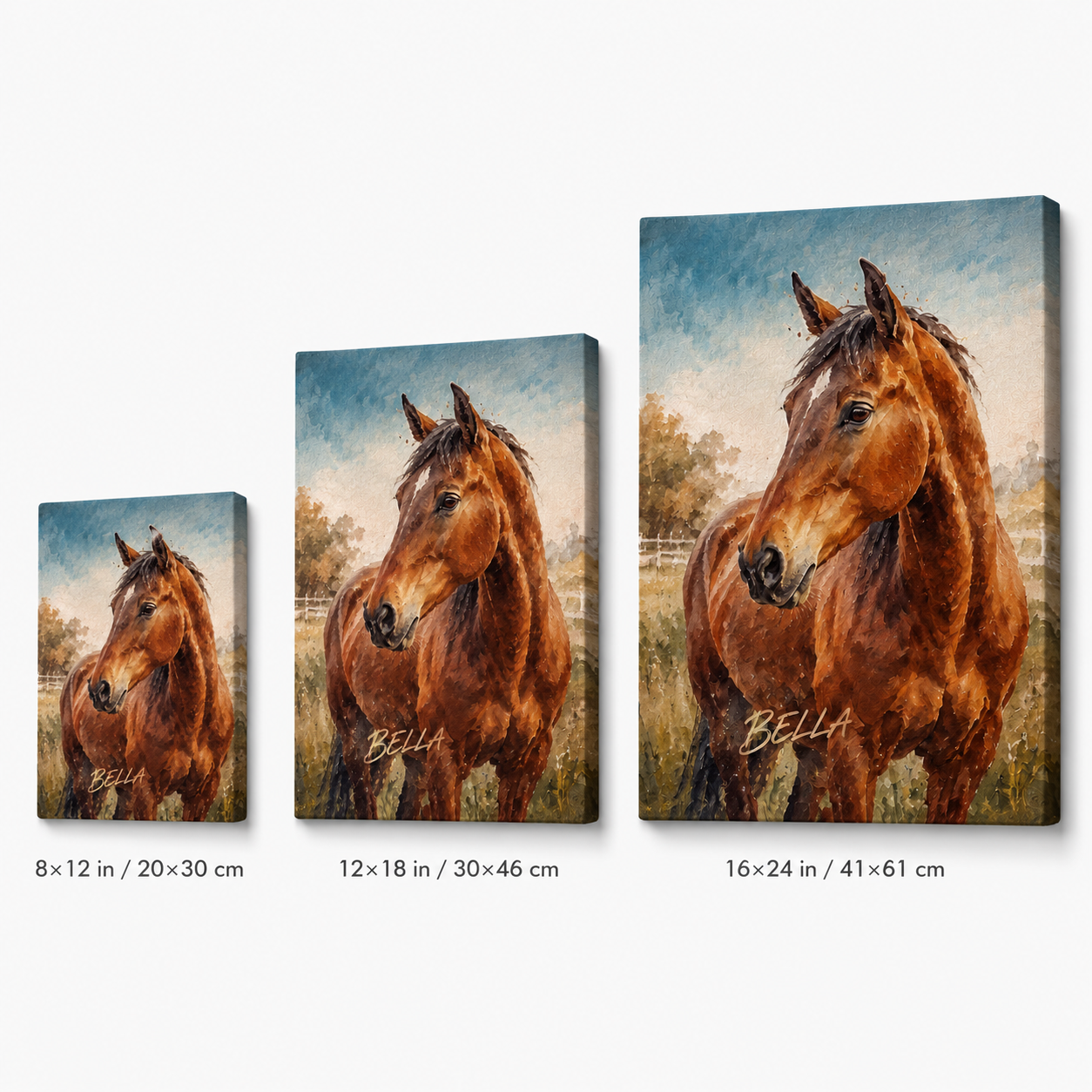 Custom Photo Pure Horse Wall Art Canvas | Personalized Horse Photo Canvas | Gift For Horse Lovers TOM99