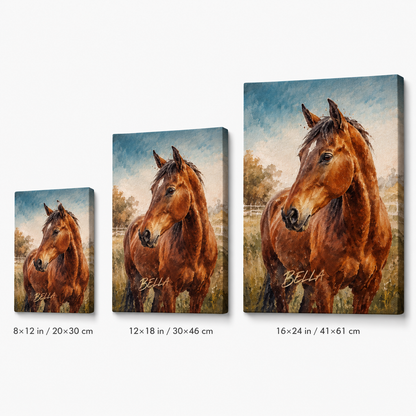Custom Photo Pure Horse Wall Art Canvas | Personalized Horse Photo Canvas | Gift For Horse Lovers TOM99