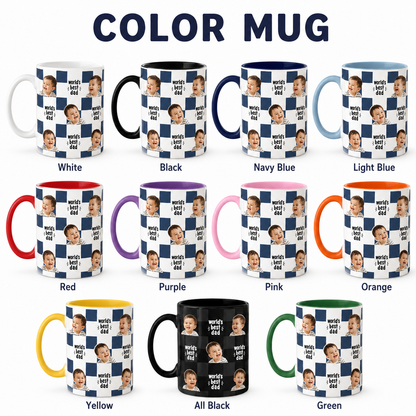 Custom Photo World's Best Dad Mug, Personalized Mug Mug For Husband Dad Grandfather TOM99