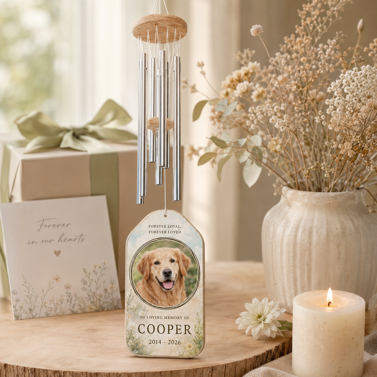 Custom Photo Dog In Loving Memory Wind Chime | Personalized Dog Lovers Gifts | Gift For Dog Lovers TOM99