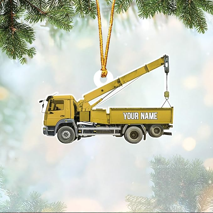 Custom Lineman Car Christmas Ornament