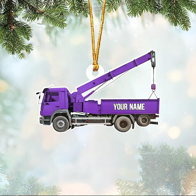 Custom Lineman Car Christmas Ornament