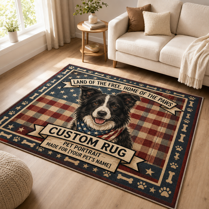Custom Photo Americian 250 Dog Area Rug | Gift For Dog Lovers