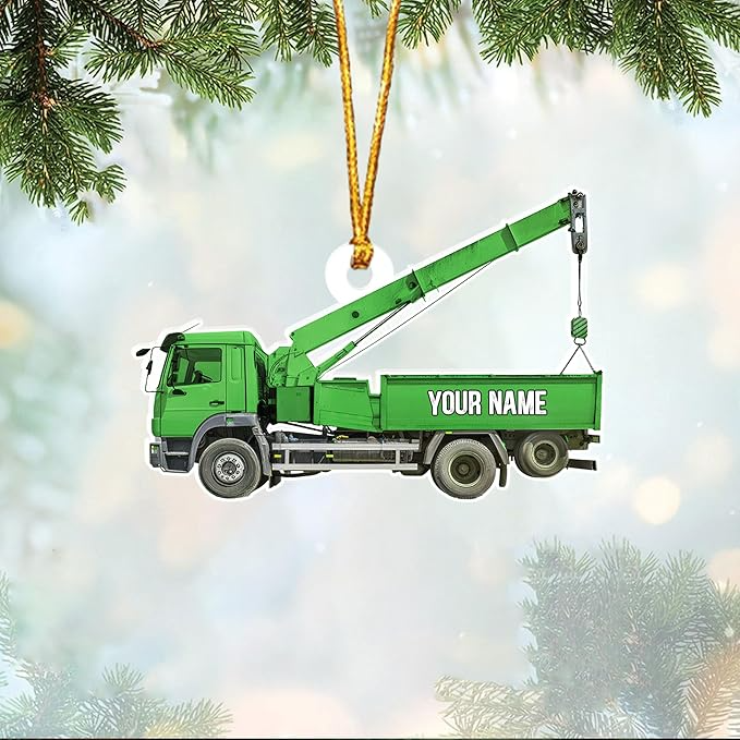 Custom Lineman Car Christmas Ornament