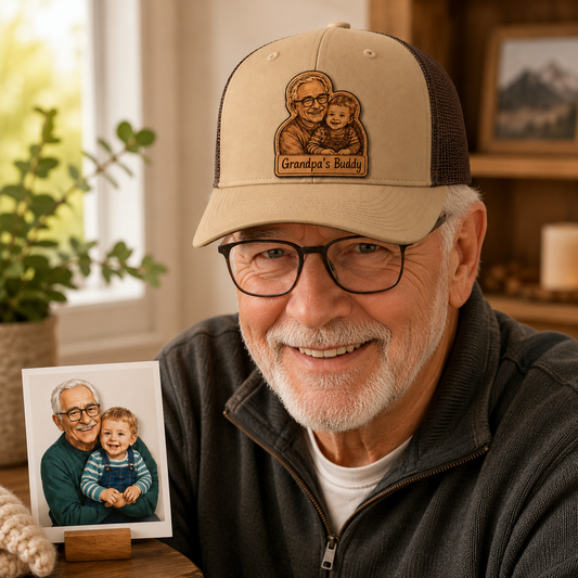 Personalized Grandpa Trucker Hat | Custom Dad Photo Hat | Father's Day Gift | Gift For Dad | Dad Gifts TOM99