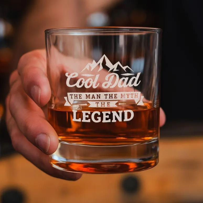 Cool Dad Whiskey Glass | Dad Whiskey Glass | Father's Day Gift | Engraved Whiskey Glass