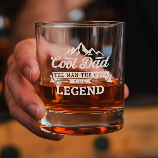 Cool Dad Whiskey Glass | Dad Whiskey Glass | Father's Day Gift | Engraved Whiskey Glass