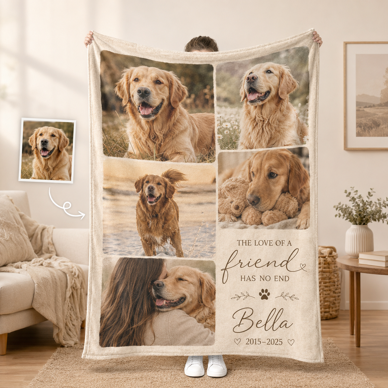 Custom Photo My Dog Memorial Blanket | Personalized Dog Lovers Gifts | Gift For Dog Lovers TOM99
