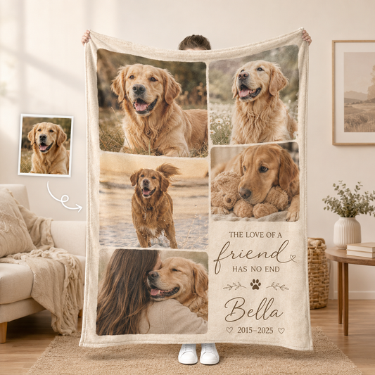 Custom Photo My Dog Memorial Blanket | Personalized Dog Lovers Gifts | Gift For Dog Lovers TOM99