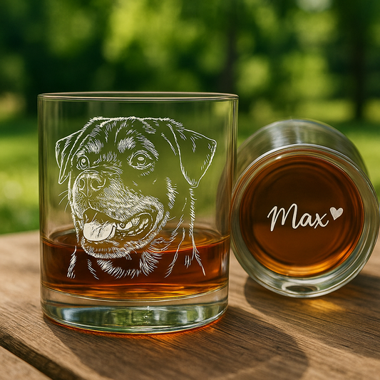 Personalized Dog Whiskey Glass 11oz – Custom Pet Photo & Name – Gift for Dog Owner THUC99WP06