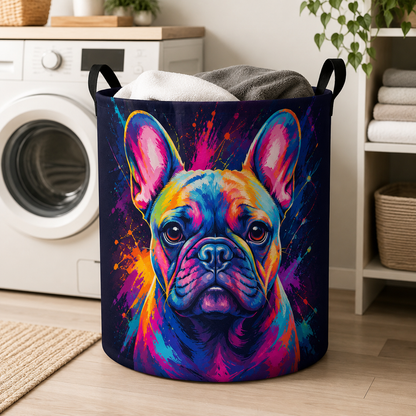 Custom Photo Dog Laundry Basket | Gift For Dog Lovers | Dog Bathroom Decor