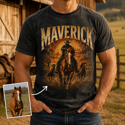 Custom Photo True Horse Love Wash T-Shirt | Personalized Horse Lover Shirt | Gift For Horse Lovers TOM99