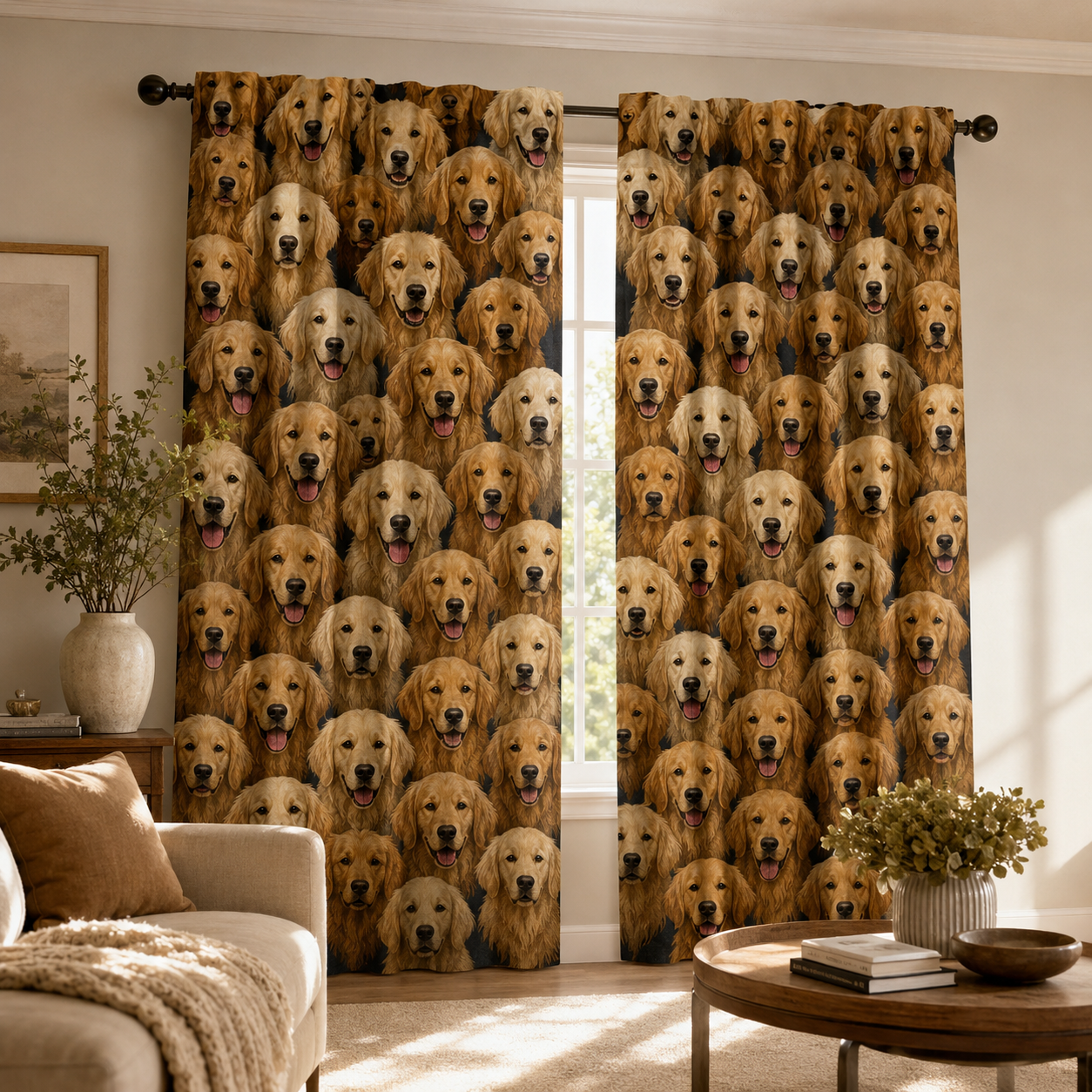 Custom Photo Dog Face Window Curtain | Gift For Dog Lovers