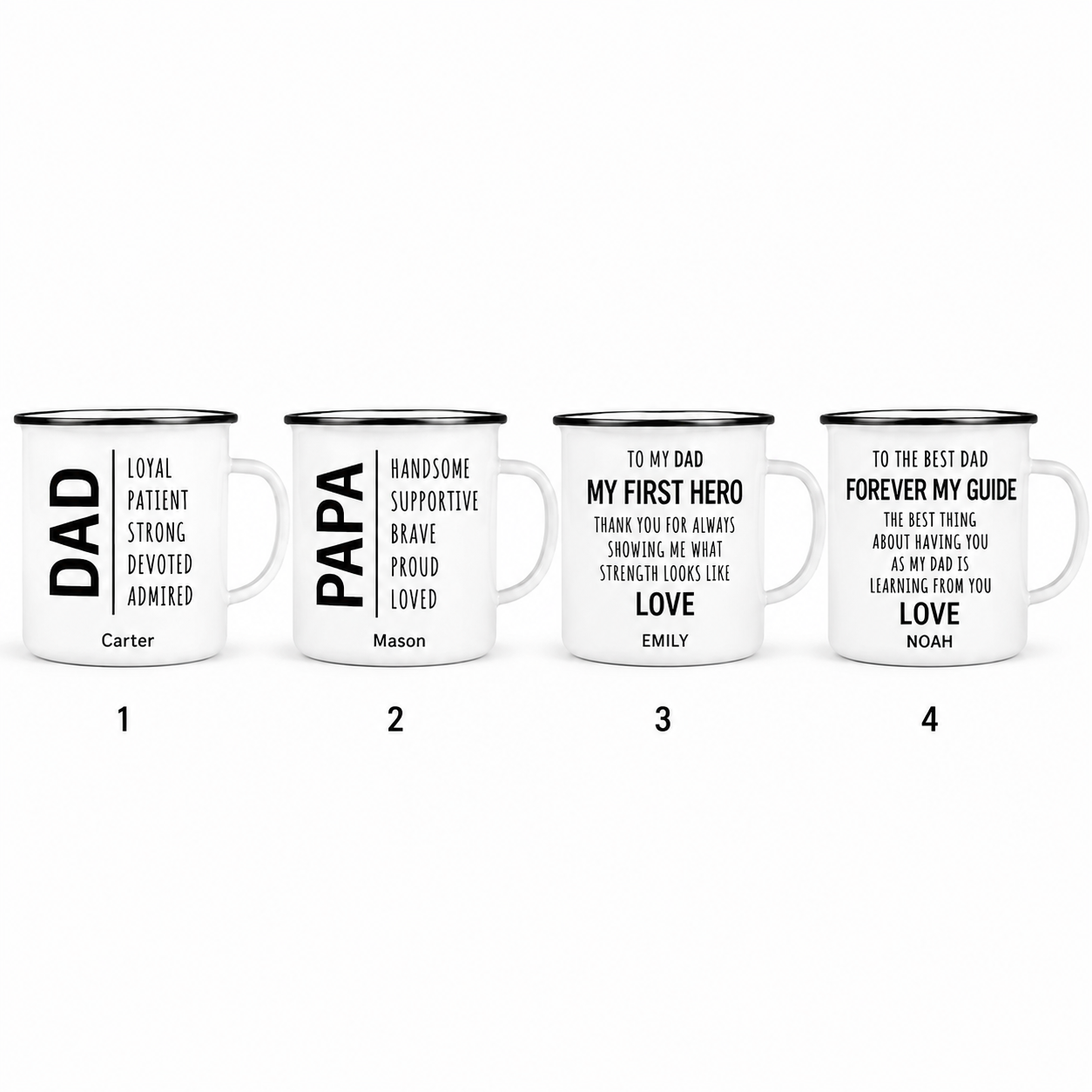 Personalized Dad Papa Camp Mug 12oz, Custom Dad Enamel Cup, Gift For Dad TOM99