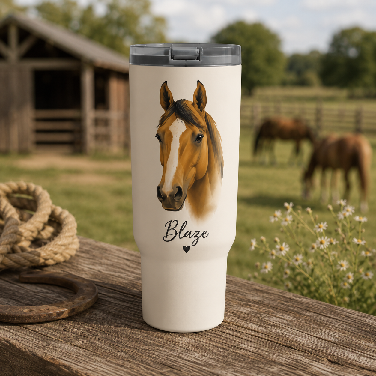 Custom Photo Horse 30oz Tumbler | Gift For Horse Lovers | Pet Lover Gifts TOM99