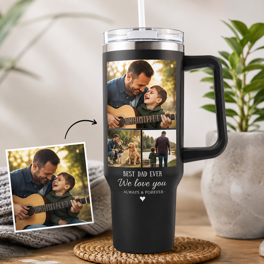 Custom  Photo Dad 40oz Tumbler, Personalized Dad Tumbler, Father’s Day Gift TOM99