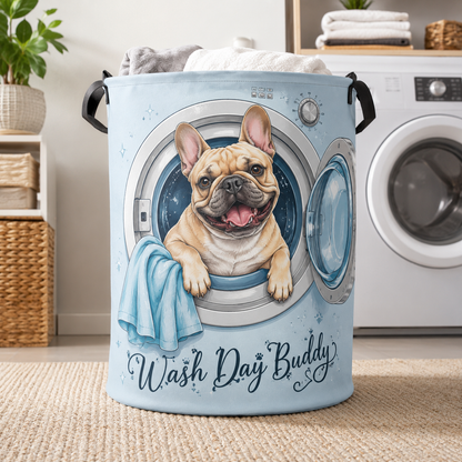 Custom Photo Dog Laundry Basket | Gift For Dog Lovers | Dog Bathroom Decor
