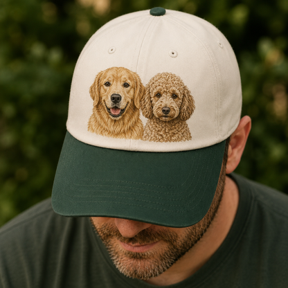 Custom Dog Face Embroidered Hat, Custom Embroidered Pet Portrait Hat | Gift For Dog Lover Pa99
