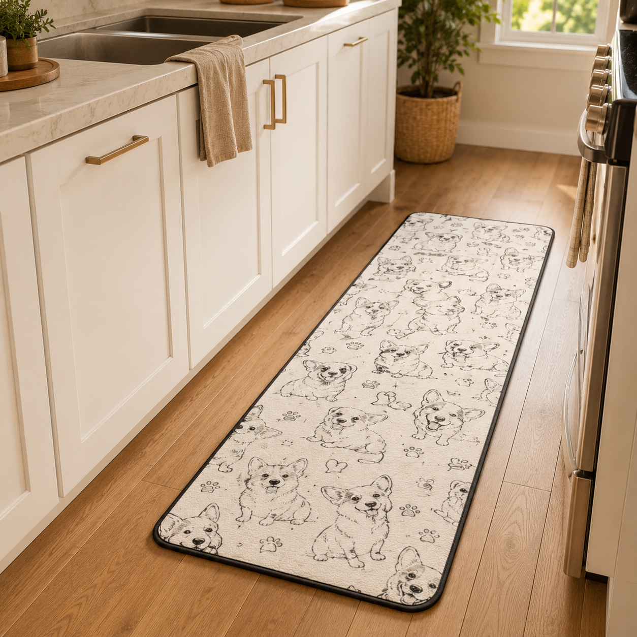 Custom Photo Dog Runner Rug | Pet Hallway Runner Carpet | Gift For Dog Lovers