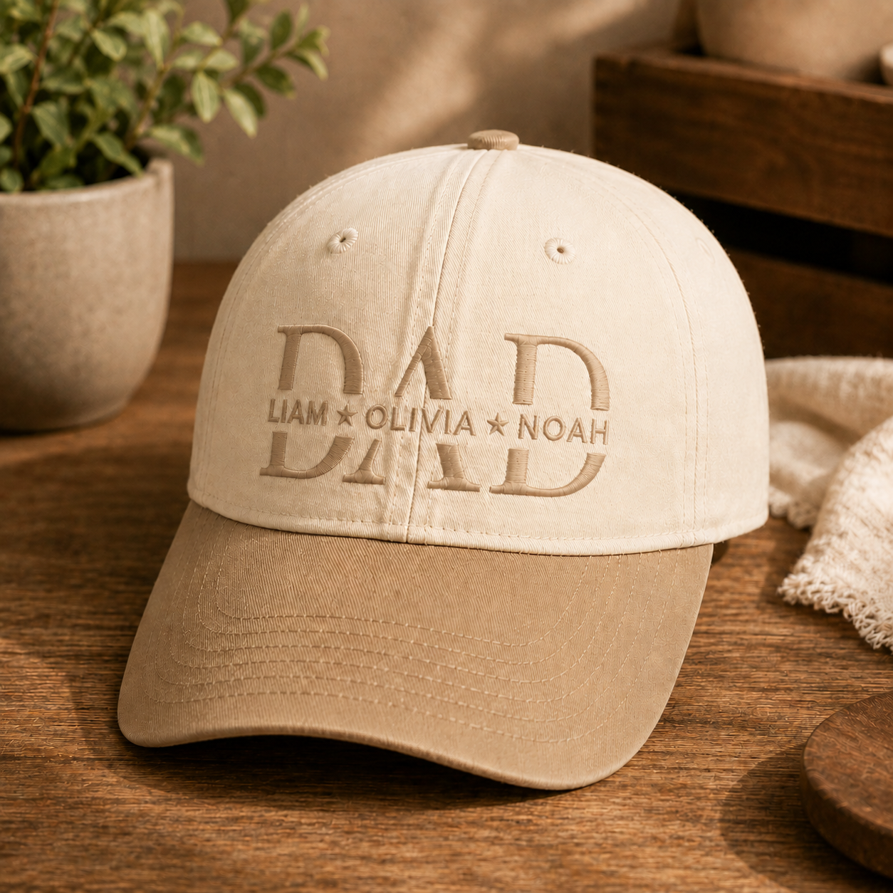 Custom Photo Dad Embroidered Hat, Personalized Cap, Custom Portrait Dad Hat, Father’s Day Gift TOM99