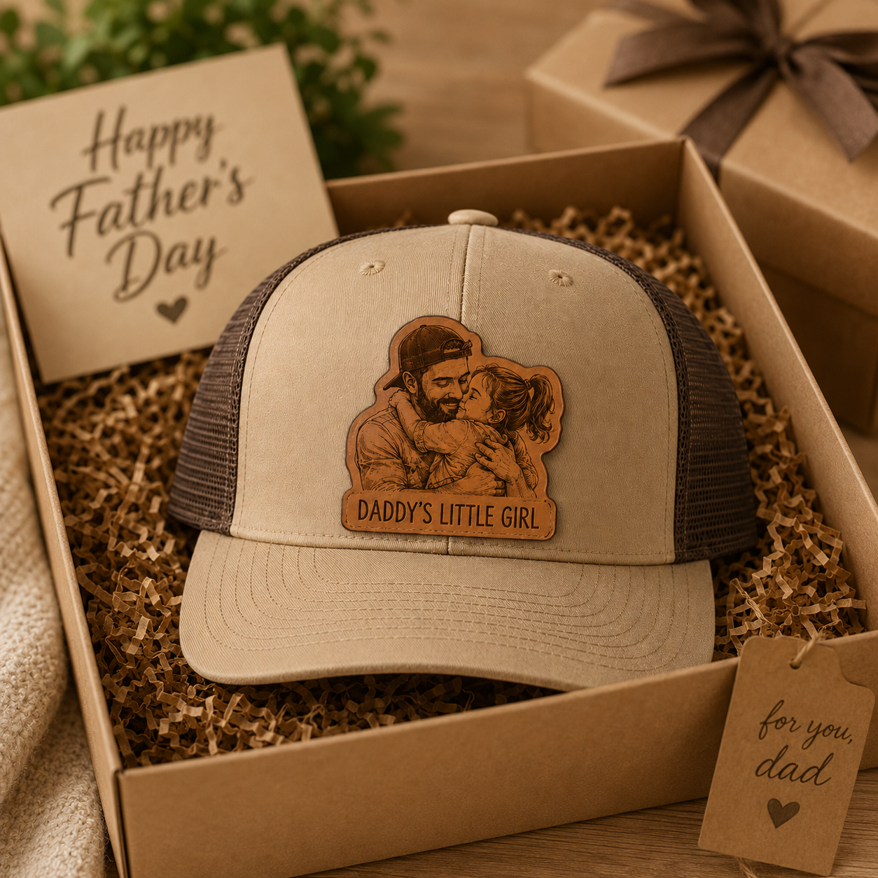 Personalized Girl Dad Trucker Hat | Custom Dad Photo Hat | Father's Day Gift | Gift For Dad | Dad Gifts TOM99