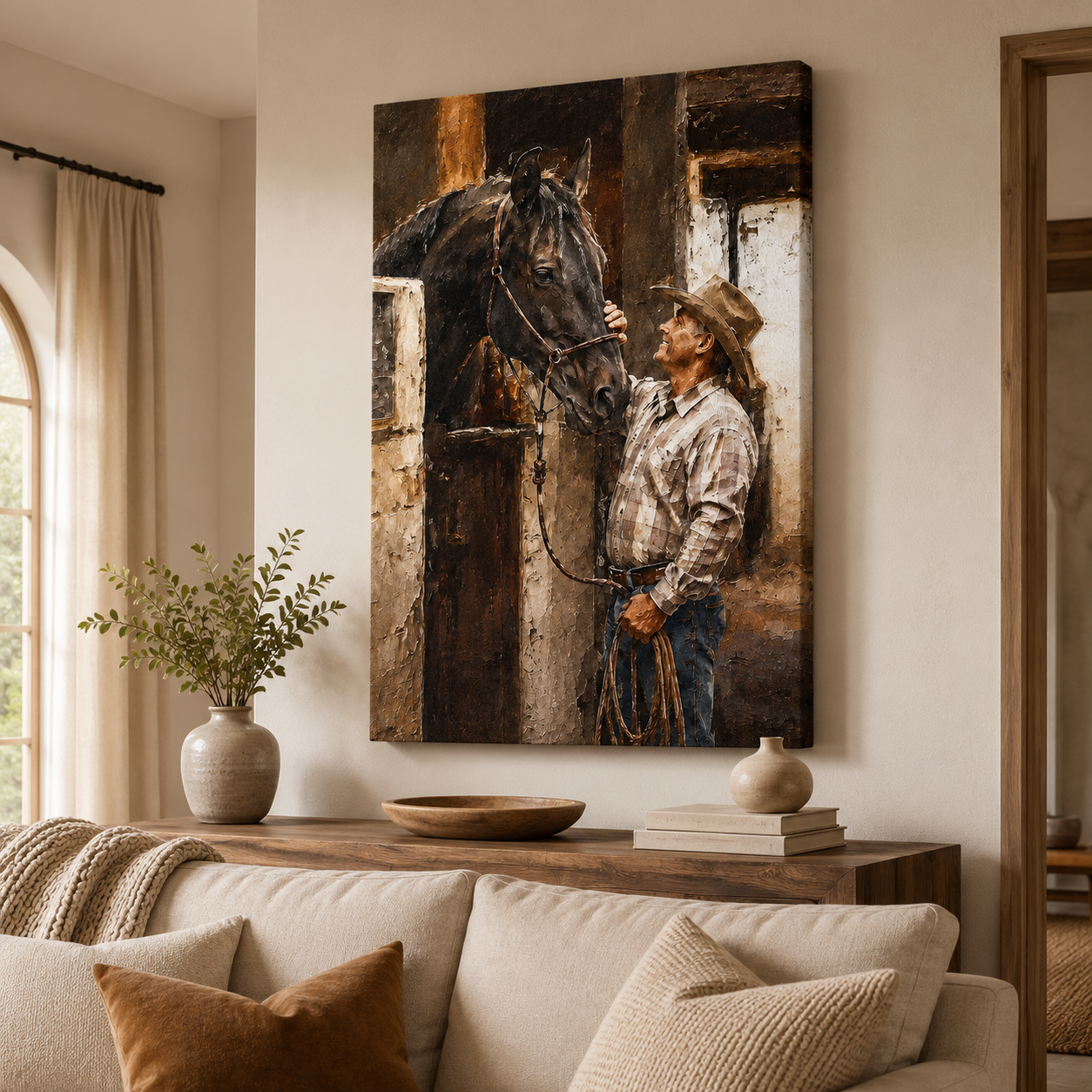Custom Photo My Horse Wall Art Canvas | Personalized Horse Photo Canvas | Gift For Horse Lovers TOM99