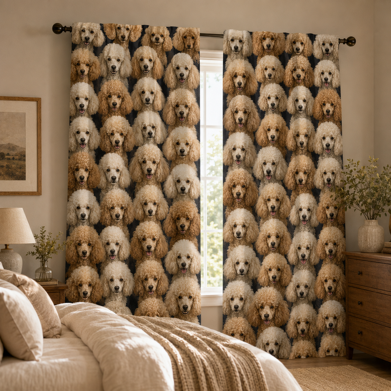 Custom Photo Dog Face Window Curtain | Gift For Dog Lovers