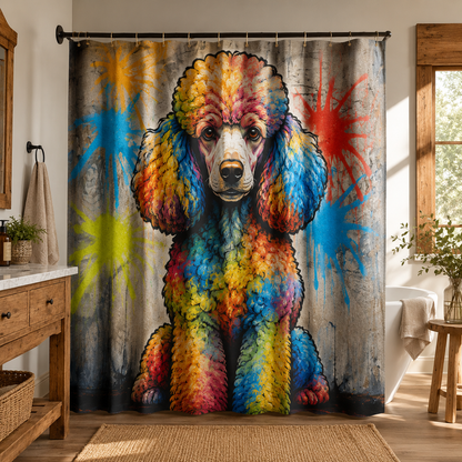 Custom Photo Colorful Dog Shower Curtain | Gift For Dog Lovers