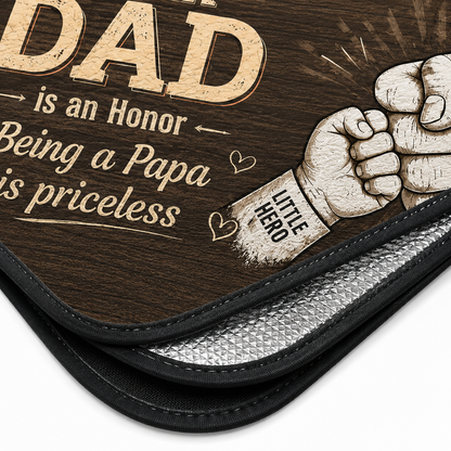 Personalized First Dad Car Windshield Sun Shade, Custom Car Sun Shade for Dad, Gift For Dad TOM99